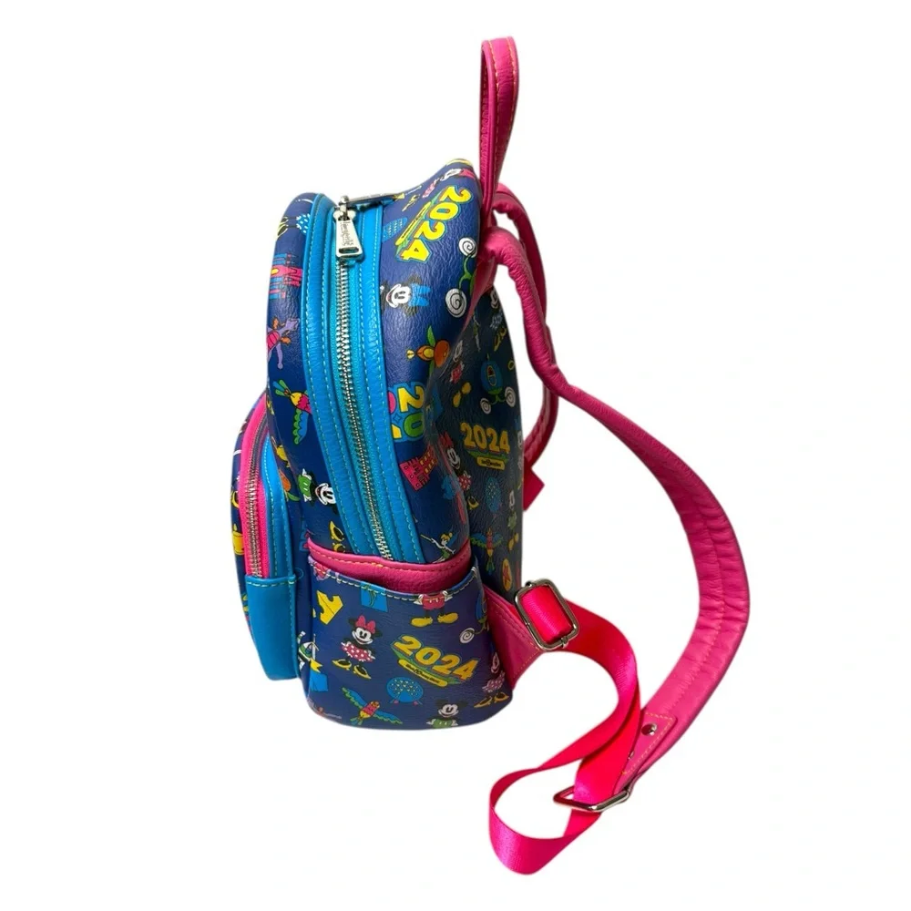 2024 Disney Parks Loungefly Dated Figment Orange Bird Mickey Epcot Mini Backpack